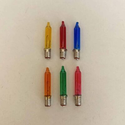 6V E5 LES Lilliput 6 Pack Multi Coloured Replacement Christmas Light Bulbs Screw in Base