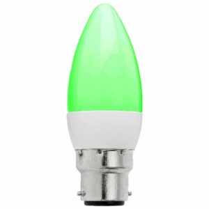 BC LED 3W Candle Light Bulb 240v - Green