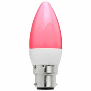 BC LED 3W Candle Light Bulb 240v - Red