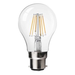 Clear Glass - Warm White 2700K Filament LED Round GLS Household Light Bulb 240v - BC B22D