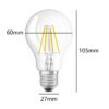Clear Glass - Warm White 2700K Filament LED Round GLS Household Light Bulb 240v - ES E27 - Image 2