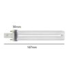 9W DS9/71 G23 UV Blue Light Bulb 2 Pin PLS 167mm - Image 2