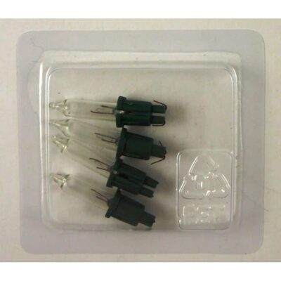 6V 0.72W RB40 Pack of 4 Clear Replacement Light Bulbs Green Push in Notched Base Christmas