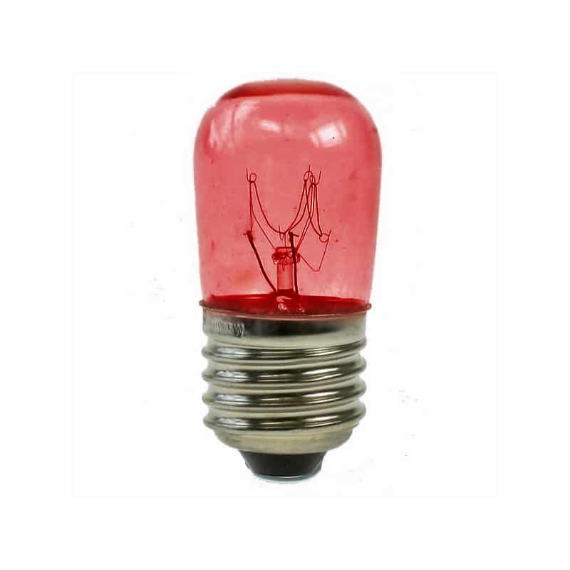 15W ES Pygmy Light Bulb 240V Screw E27 Translucent Red