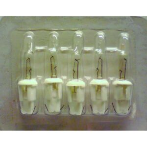 15V 0.75W RB15PW 5 Pack Clear Replacement Christmas Light Bulbs White Push in tab Base