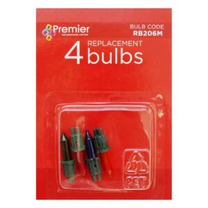 12V 0.84W Premier RB206M Pack of 4 Replacement Light Bulbs Push in Base Christmas
