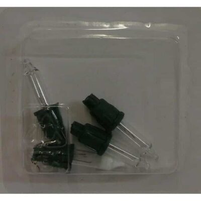 12V 0.84W RBLC20 Pack of 4 Clear Replacement Light Bulbs Green Push in Base Christmas