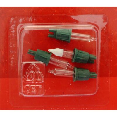 12V 0.84W RBLC208 Pack of 4 Clear Replacement Light Bulbs Green Push in Notched Base Christmas