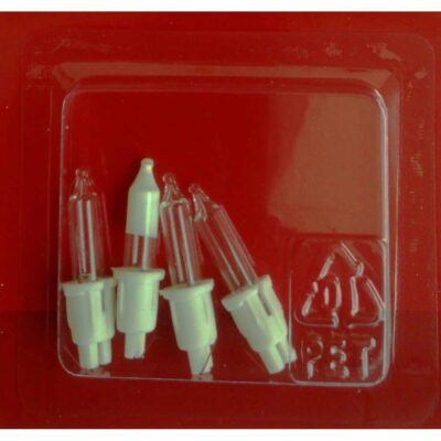 12V 0.84W RBLC20W 4 Pack Clear Replacement Christmas Light Bulbs White Push in tab Base