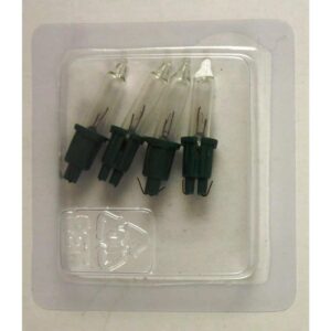 1.6V 0.192W RBLD150 Pack of 4 Clear Replacement Light Bulbs Green Push in Notched Base Christmas