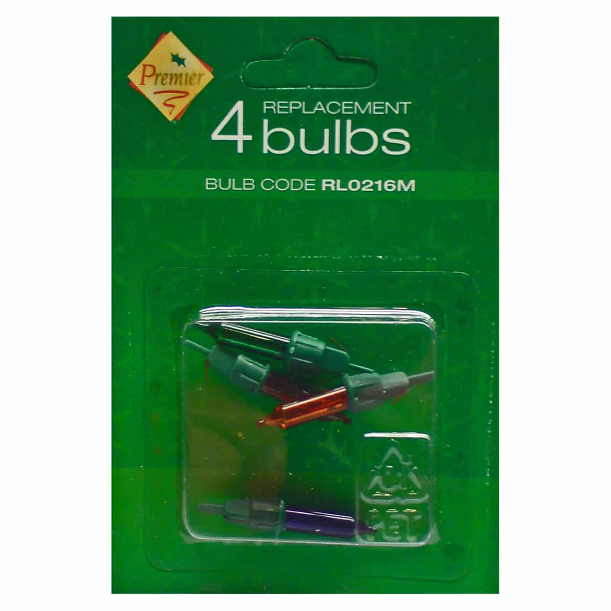 2V 0.16W Premier RL0216M Pack of 4 Replacement Light Bulbs Push in Base Christmas