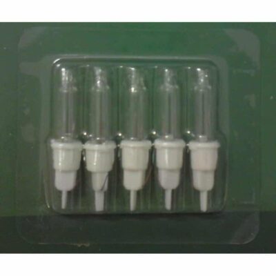 1.5V 0.09W RL1509 5 Pack Clear Replacement Christmas Light Bulbs White Push in tab Base