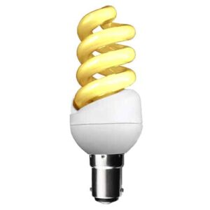 YELLOW 11W SBC Spiral CFL Energy Saving Light Bulb